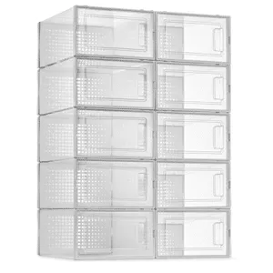 Seseno 10 Pack Shoe Storage Boxes